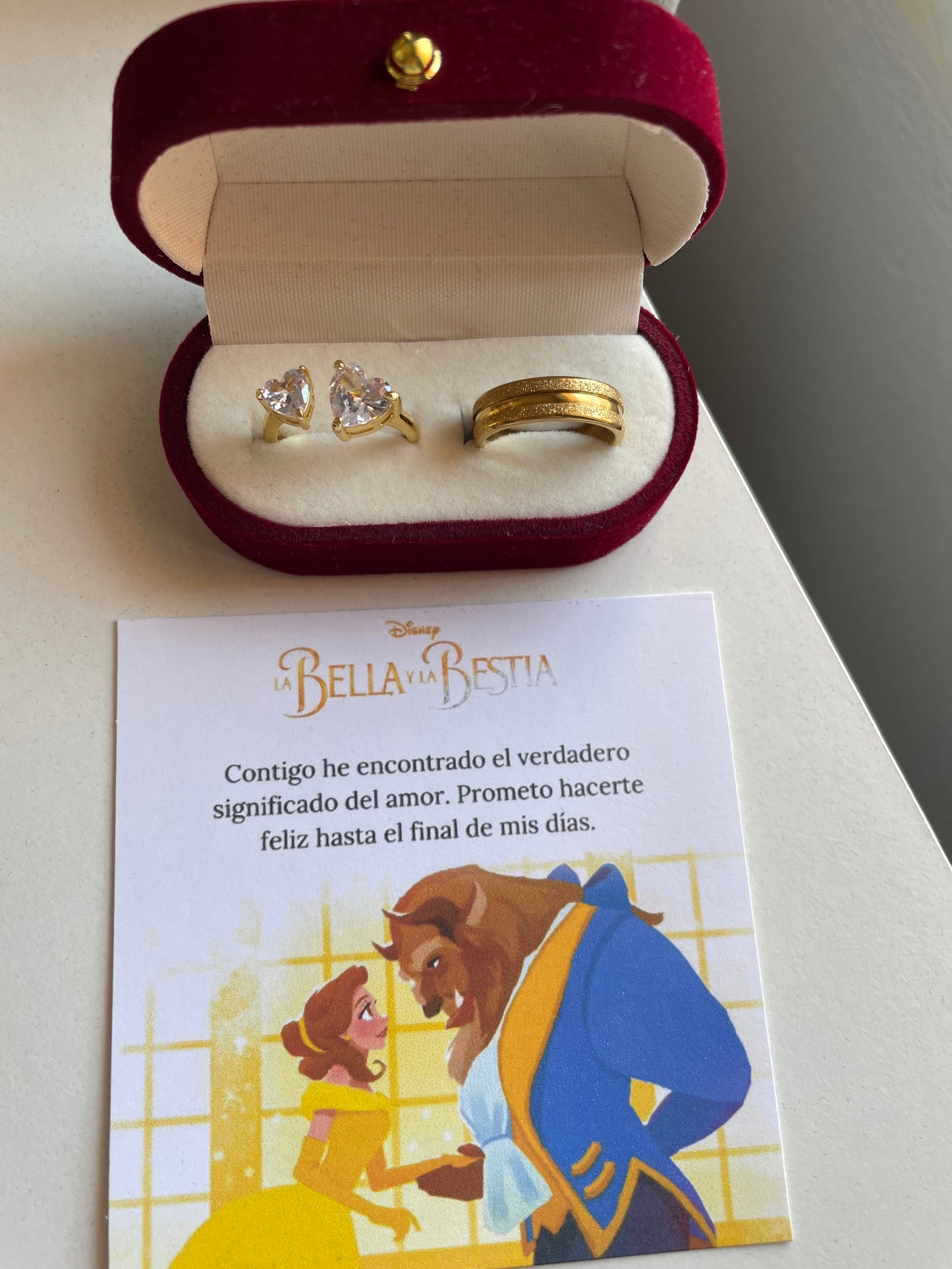 Anillos Promesa Inspiración Bella y Bestia ❤️