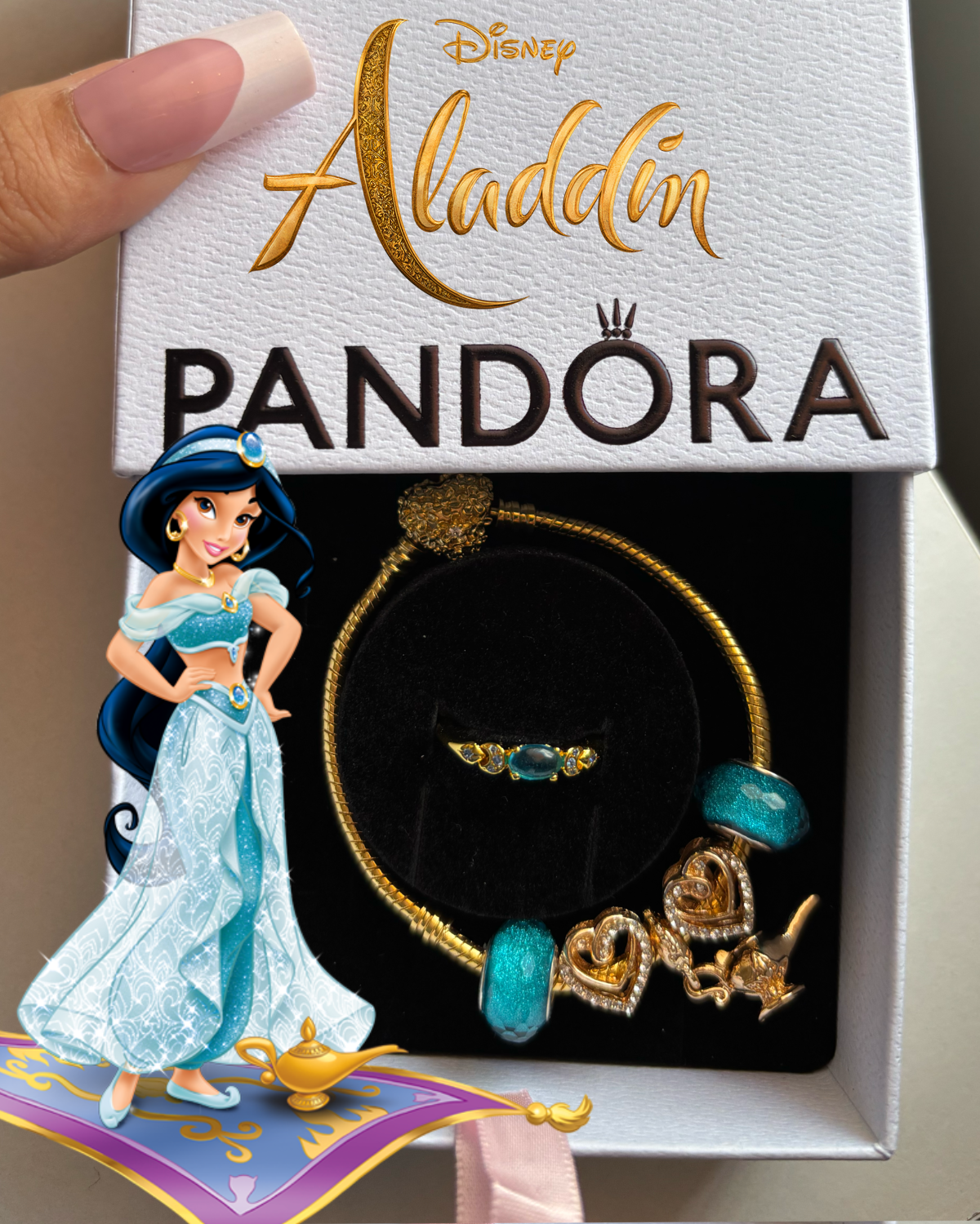 Set Jasmin pulsera y anillo 🧞♂️