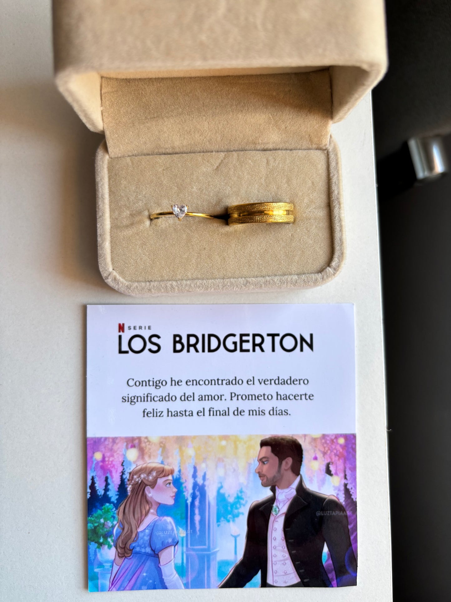 Anillos pareja Los Bridgenton (Daphne y Simón) 🐝🪻