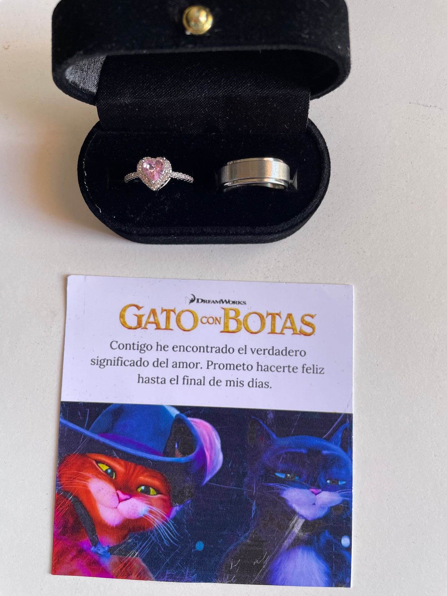 Anillos promesa gato con botas 🐈✨