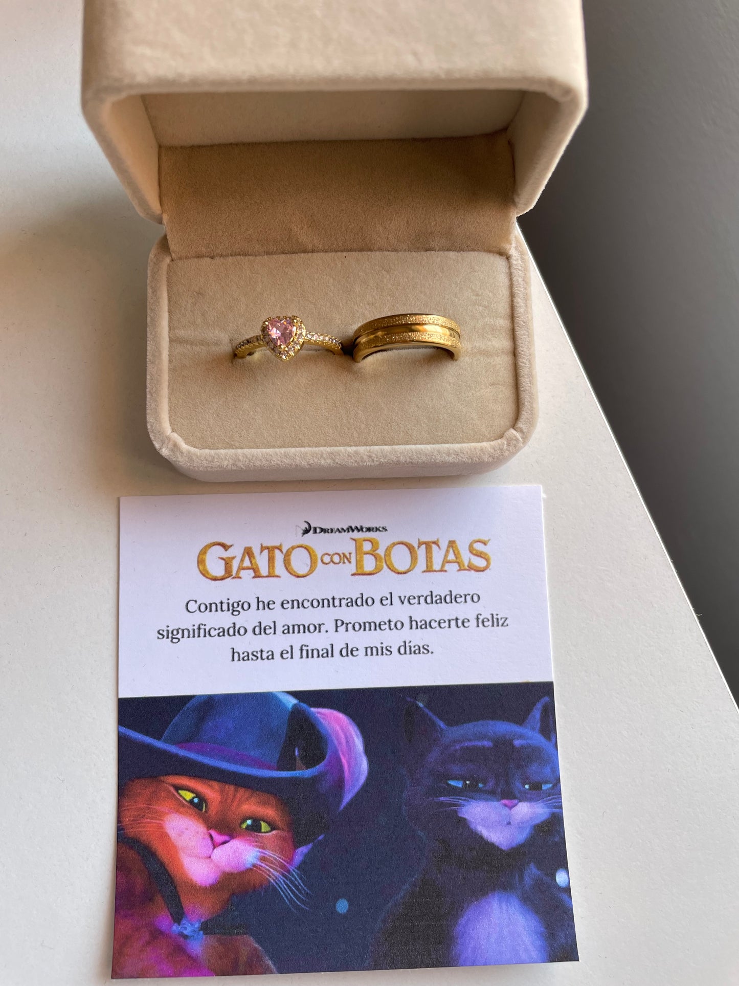 Anillos promesa gato con botas 🐈✨