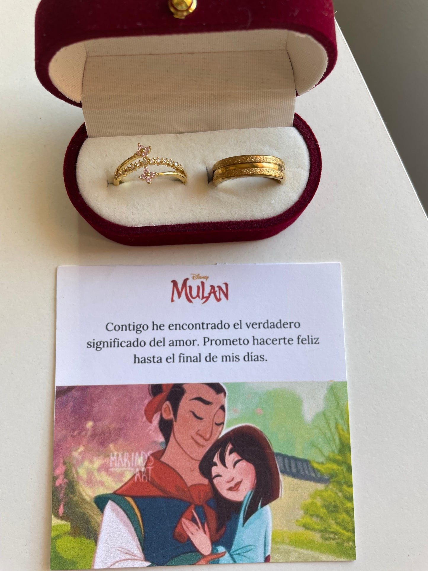 Anillos Promesa Inspirados Mulán ❤️